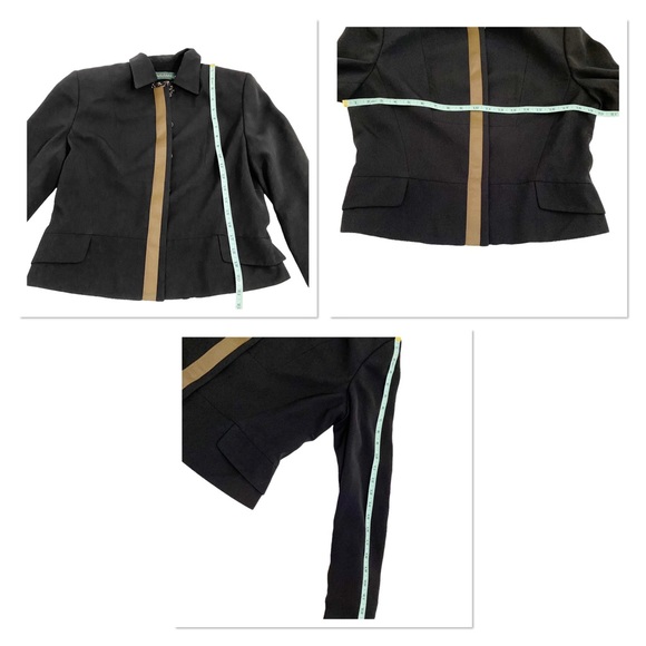 Harve Benard Black With Brown Stripe Skirt Suit, Size Large/12* (See below) - Picture 11 of 14